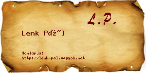 Lenk Pál névjegykártya